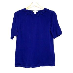 COLDWATER CREEK • Blue Silk Cotton Blend Knit Top